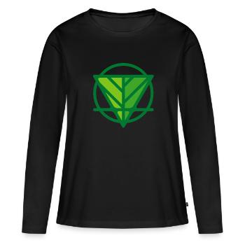 EARTH ELEMENT - Women's Premium Organic Long Sleeve Shirt - black - Front - Julia (174cm)