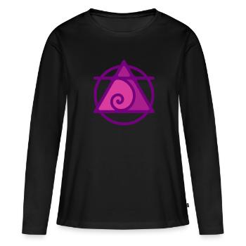 ÉLÉMENT AIR - T-shirt manches longues Premium bio Femme - noir - Devant - Julia (174cm)