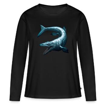 Mosasaurier - Frauen Premium Bio Langarmshirt - Schwarz - Vorne - Julia (174cm)