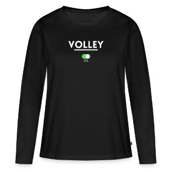 volley on off. cadeau volleyeur - T-shirt manches longues Premium bio Femme - noir - Devant - Julia (174cm)