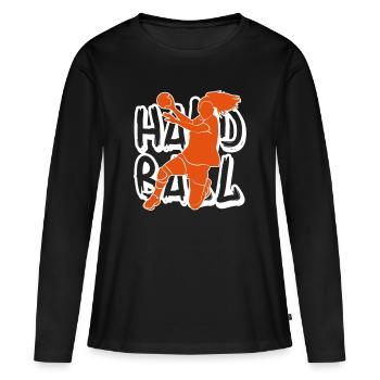TAGF - Frauen Premium Bio Langarmshirt - Schwarz - Vorne - Julia (174cm)