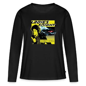 Knight Rider Ladies Night - T-shirt manches longues Premium bio Femme - noir - Devant - Julia (174cm)