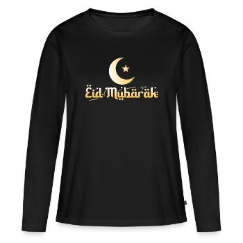 Eid Mubarak - Frauen Premium Bio Langarmshirt - Schwarz - Vorne - Julia (174cm)