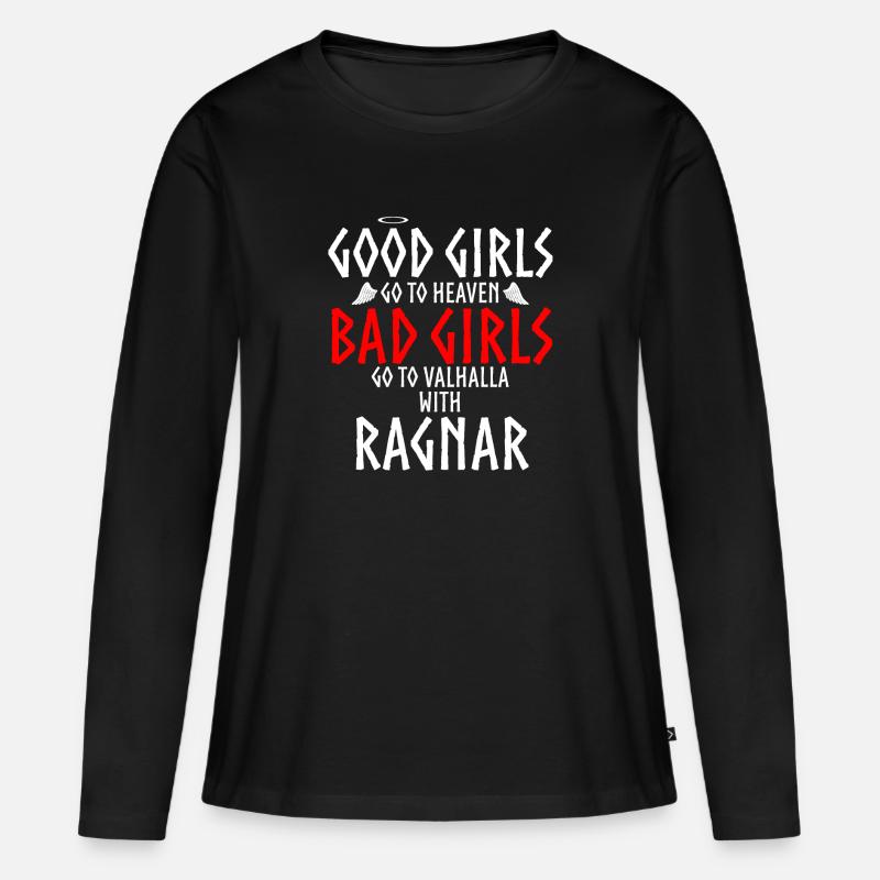 Valhalla Wikinger - Frauen Premium Bio Langarmshirt - Schwarz