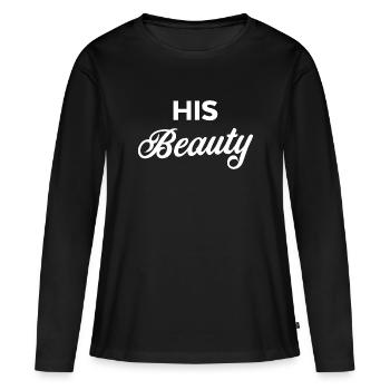 Sa beauté - T-shirt manches longues Premium bio Femme - noir - Devant - Julia (174cm)
