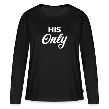 His Only - Women's Premium Organic Long Sleeve Shirt - black - Front - Julia (174cm)