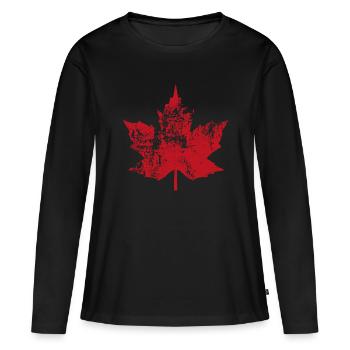 Maple - Women's Premium Organic Long Sleeve Shirt - black - Front - Julia (174cm)