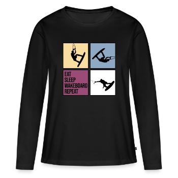 wakeboard wakeboard câble wasserratte répéter - T-shirt manches longues Premium bio Femme - noir - Devant - Julia (174cm)