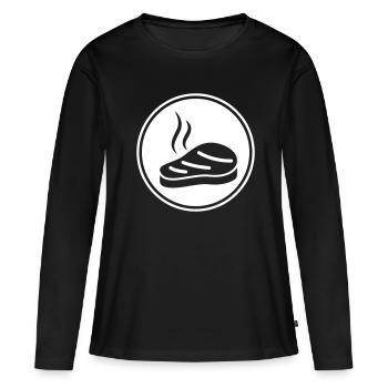 Steak Grill - T-shirt manches longues Premium bio Femme - noir - Devant - Julia (174cm)