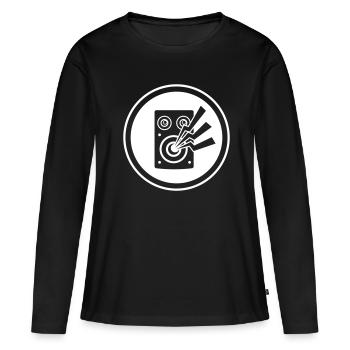 Symbole de musique des haut-parleurs - T-shirt manches longues Premium bio Femme - noir - Devant - Julia (174cm)
