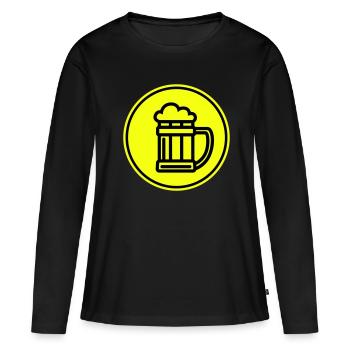 Icône de l’icône de la bière - T-shirt manches longues Premium bio Femme - noir - Devant - Julia (174cm)