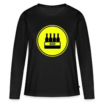Caisse de bouteille de bière - T-shirt manches longues Premium bio Femme - noir - Devant - Julia (174cm)