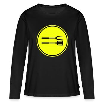 Grilles tongs Grill Symbole - T-shirt manches longues Premium bio Femme - noir - Devant - Julia (174cm)