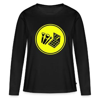 Make Up Kosmetik Icon - Frauen Premium Bio Langarmshirt - Schwarz - Vorne - Julia (174cm)