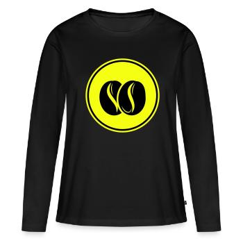 Symbole du grain de café - T-shirt manches longues Premium bio Femme - noir - Devant - Julia (174cm)
