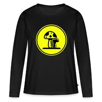 Symbole des champignons - T-shirt manches longues Premium bio Femme - noir - Devant - Julia (174cm)