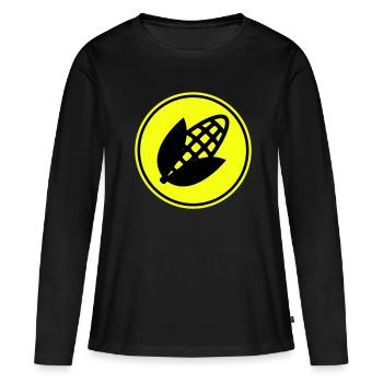 Symbole du maïs - T-shirt manches longues Premium bio Femme - noir - Devant - Julia (174cm)