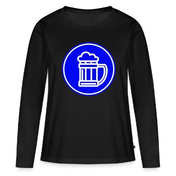 Icône de l’icône de la bière - T-shirt manches longues Premium bio Femme - noir - Devant - Julia (174cm)
