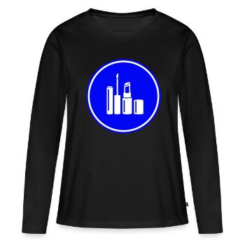 Make Up Kosmetik Icon - Frauen Premium Bio Langarmshirt - Schwarz - Vorne - Julia (174cm)
