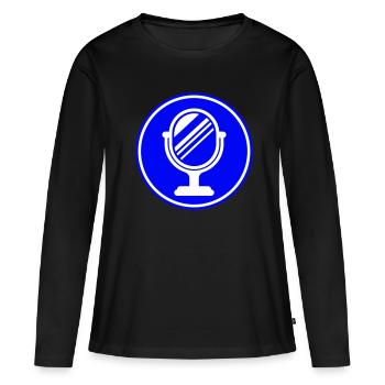 Silhouette de l’icône miroir - T-shirt manches longues Premium bio Femme - noir - Devant - Julia (174cm)