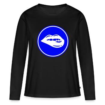 Symbole de lèvre - T-shirt manches longues Premium bio Femme - noir - Devant - Julia (174cm)