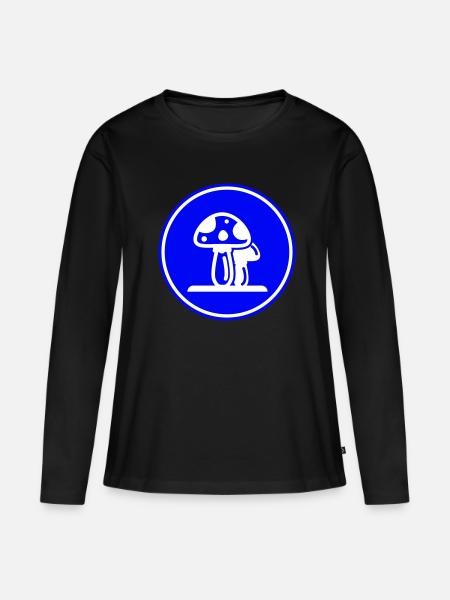 Pilze Symbol - Frauen Premium Bio Langarmshirt - Schwarz