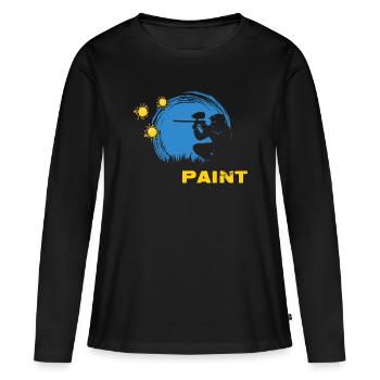 Légende du paintball Gotcha joueur de paintball - T-shirt manches longues Premium bio Femme - noir - Devant - Julia (174cm)