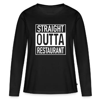 Restaurant OUTTA direct - T-shirt manches longues Premium bio Femme - noir - Devant - Julia (174cm)