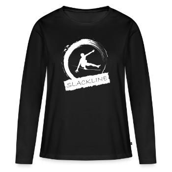 slackline - T-shirt manches longues Premium bio Femme - noir - Devant - Julia (174cm)
