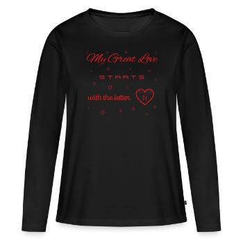 My Great Love begins with the letter U v2 - Women's Premium Organic Long Sleeve Shirt - black - Front - Julia (174cm)