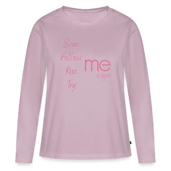 Scan Follow Kiss Try Me Humor Pink Social Network - Women's Premium Organic Long Sleeve Shirt - dusky pink - Front - Julia (174cm)