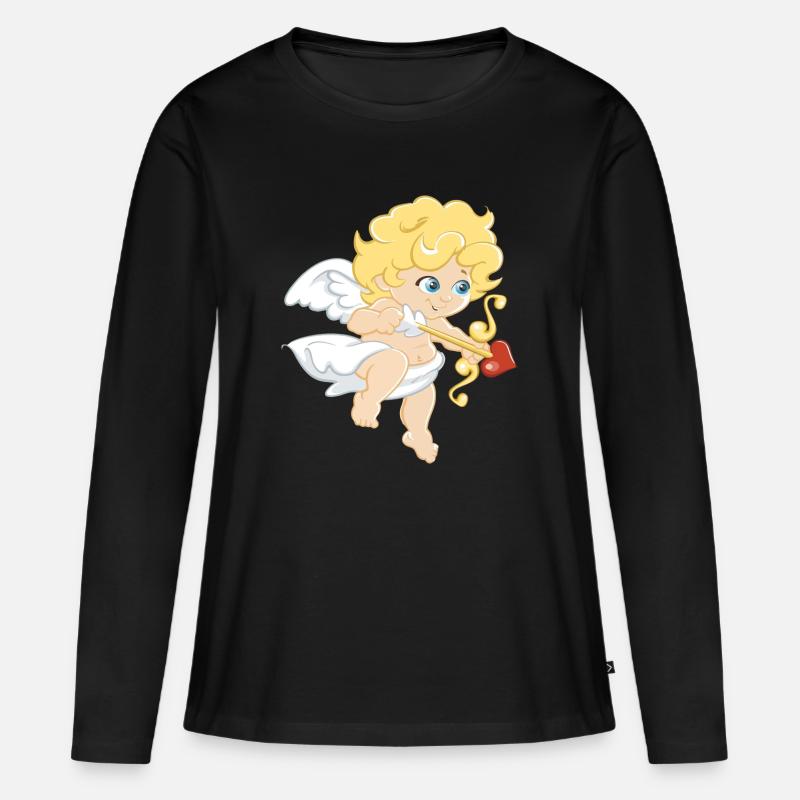 cupid - Women's Premium Organic Long Sleeve Shirt - black