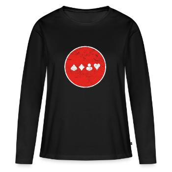 cadeau de poker de poker - T-shirt manches longues Premium bio Femme - noir - Devant - Julia (174cm)