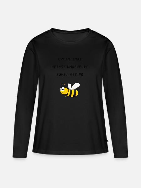 Sumsi mit Po Gelbe Biene - Frauen Premium Bio Langarmshirt - Schwarz