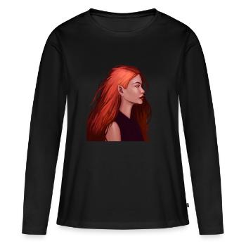 onze rouges - T-shirt manches longues Premium bio Femme - noir - Devant - Julia (174cm)