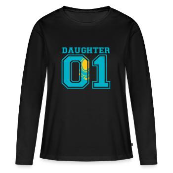 fille fille reine 01 Kazakhstan - T-shirt manches longues Premium bio Femme - noir - Devant - Julia (174cm)