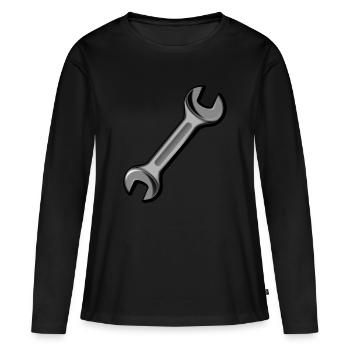 Clé / outil - T-shirt manches longues Premium bio Femme - noir - Devant - Julia (174cm)
