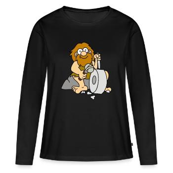 neanderthal cave man caveman steinzeit10 - Women's Premium Organic Long Sleeve Shirt - black - Front - Julia (174cm)