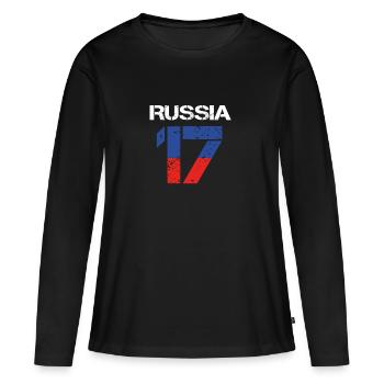 Football club team party em wm RUSSIA 17 - Women's Premium Organic Long Sleeve Shirt - black - Front - Julia (174cm)