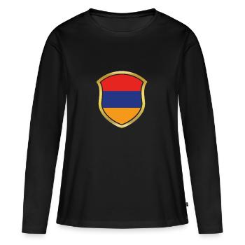 Champion de la Coupe du Monde 2018 équipe wm Arménie .png - T-shirt manches longues Premium bio Femme - noir - Devant - Julia (174cm)