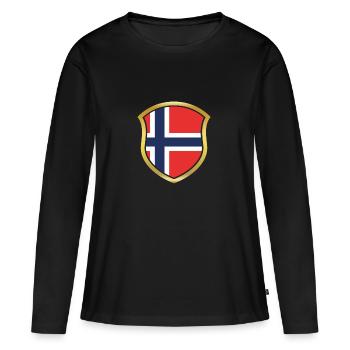 Champion de la Coupe du Monde 2018 équipe wm Norvège .png - T-shirt manches longues Premium bio Femme - noir - Devant - Julia (174cm)