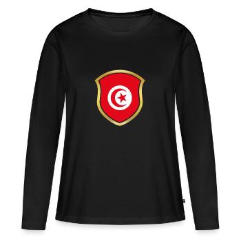 Champion de la Coupe du Monde 2018 équipe wm Tunisie .png - T-shirt manches longues Premium bio Femme - noir - Devant - Julia (174cm)