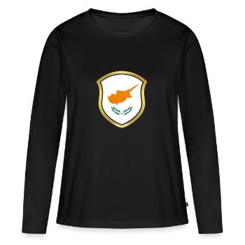 Champion de la Coupe du Monde 2018 équipe wm Chypre .png - T-shirt manches longues Premium bio Femme - noir - Devant - Julia (174cm)