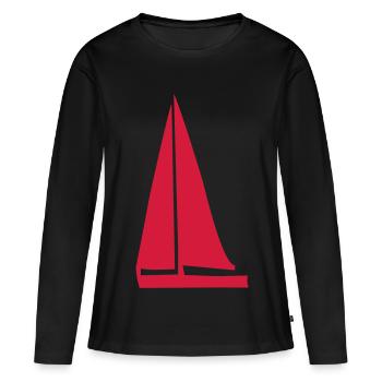 bateau à voile - T-shirt manches longues Premium bio Femme - noir - Devant - Julia (174cm)