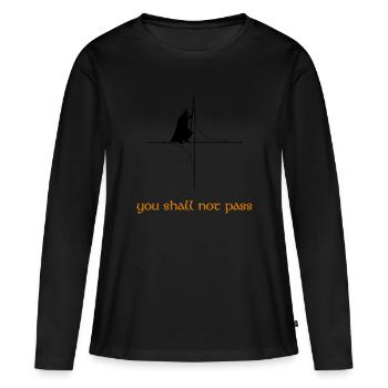 Vous ne passerez pas - Math Physics Nerd Shirt - T-shirt manches longues Premium bio Femme - noir - Devant - Julia (174cm)