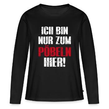 Je ne suis ici que pour m’amuser - T-shirt manches longues Premium bio Femme - noir - Devant - Julia (174cm)