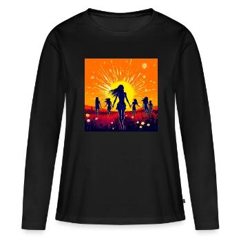 Mittsommer Tag 2 - Frauen Premium Bio Langarmshirt - Schwarz - Vorne - Julia (174cm)