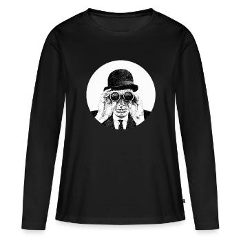 Espion - T-shirt manches longues Premium bio Femme - noir - Devant - Julia (174cm)