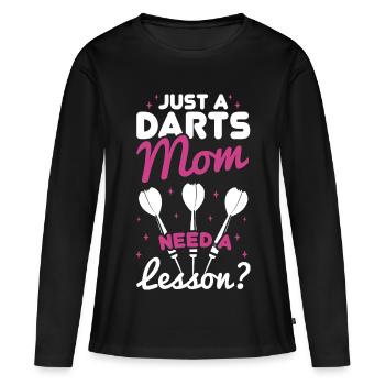 Darter Mom - Avez-vous besoin d’une leçon - T-shirt manches longues Premium bio Femme - noir - Devant - Julia (174cm)