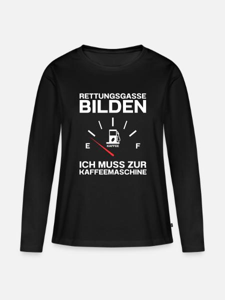 Rettungsgasse Kaffee Kaffetrinker Kaffeebohne - Frauen Premium Bio Langarmshirt - Schwarz